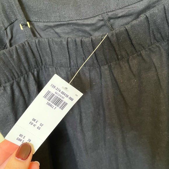 Abercrombie & Fitch Linen Blend Button Skort Black Mini Dress Romper Skirt Small - Picture 7 of 7
